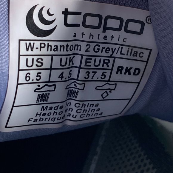 Topo Phantom 2 Running Shoes Womens Size 6.5 Gray Lilac Athletic Sneakers - Picture 9 of 10